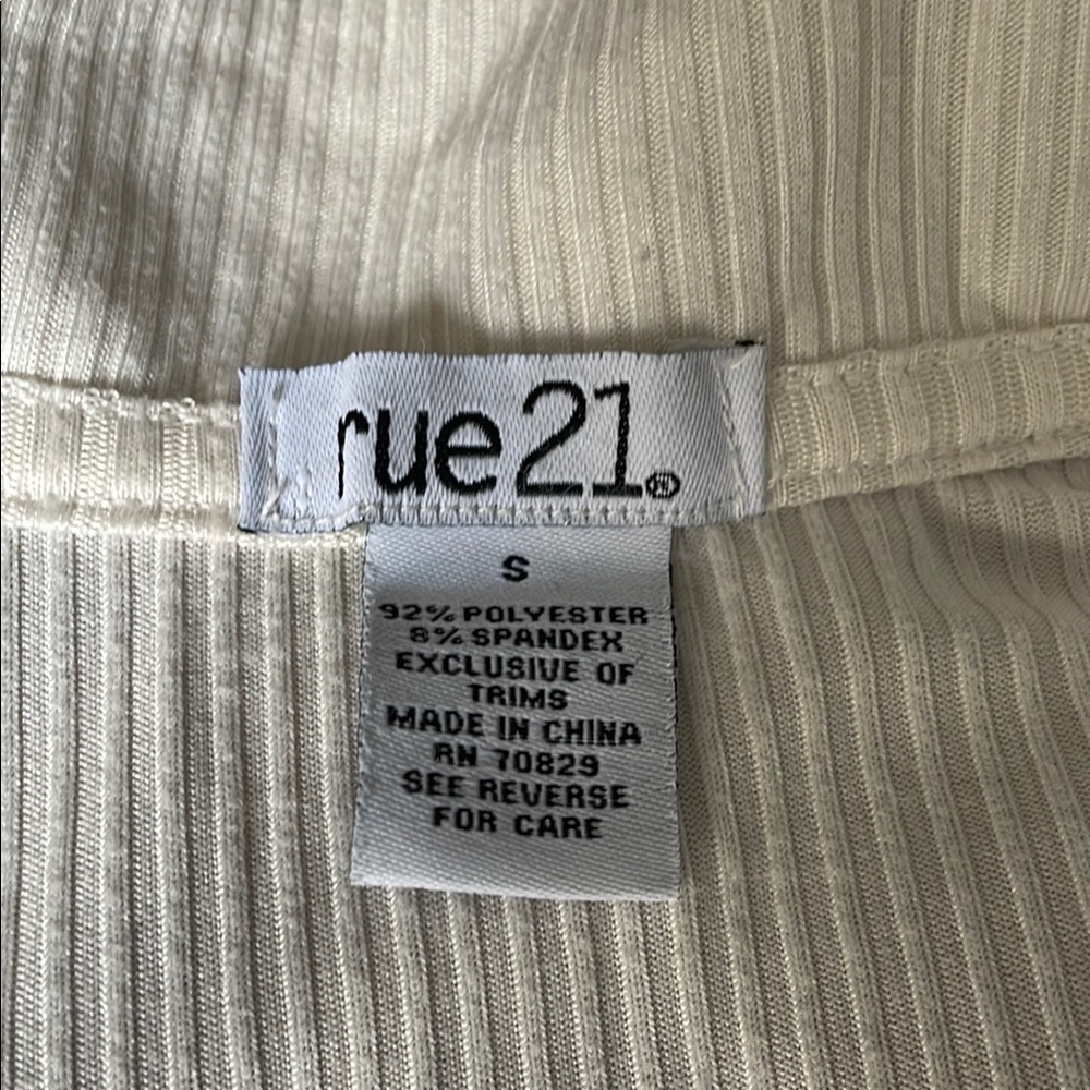 Cream Ribbed Wrap Top - Picture 3 of 3